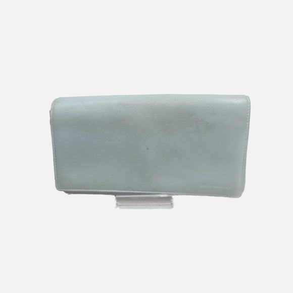 Burberry Baby Blue Leather Wallet with Nova Check Interior - Picture 1 of 9